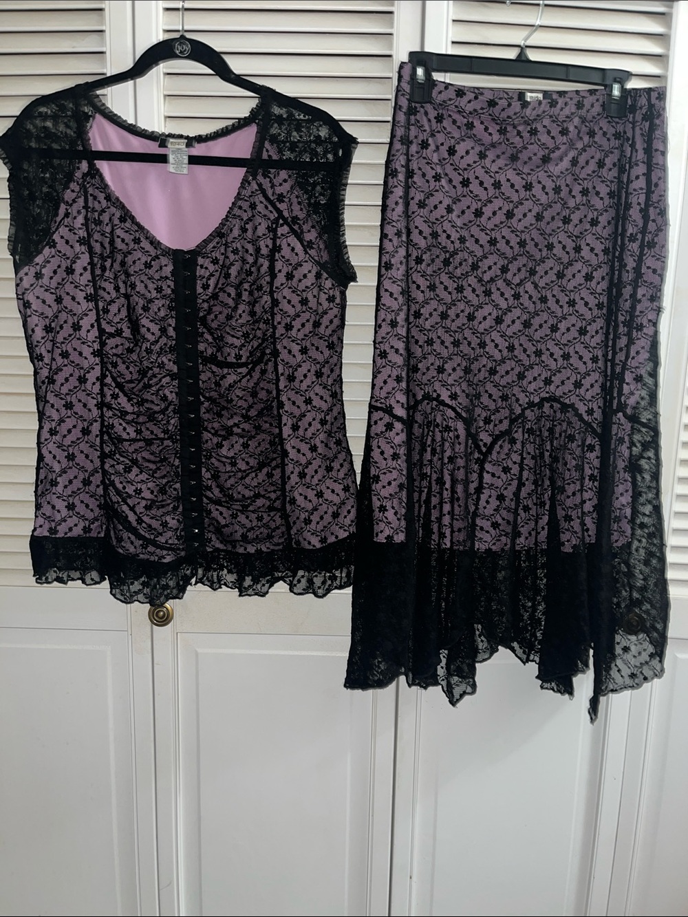 Vintage 90’s Studio 1940 Corset Lace Overlay - top/skirt whimsigoth